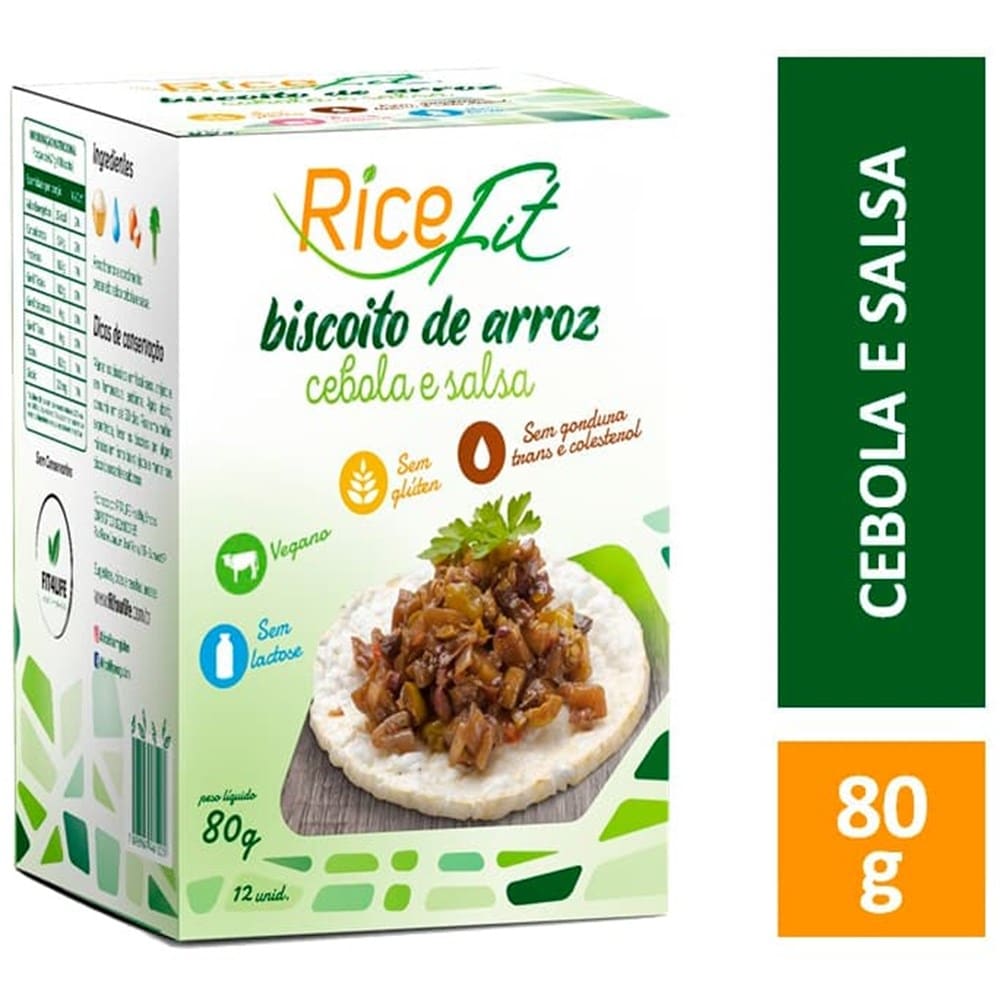 Ricefit Biscoito de Arroz Cebola e Salsa 80g