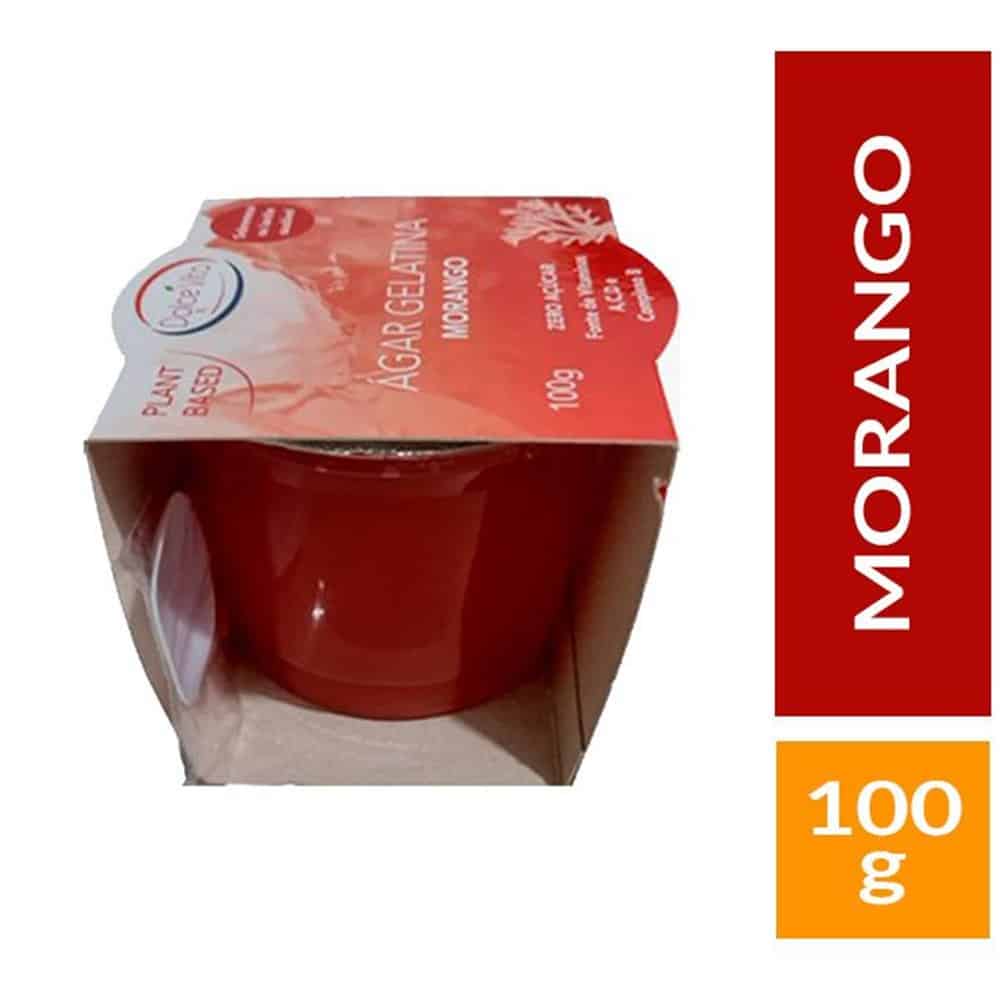 Sobremesa de Gelatina Ágar Ágar Dolce Vita Morango Pote 100 gr